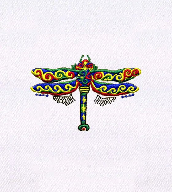 Colorful Dragonfly Embroidery Design