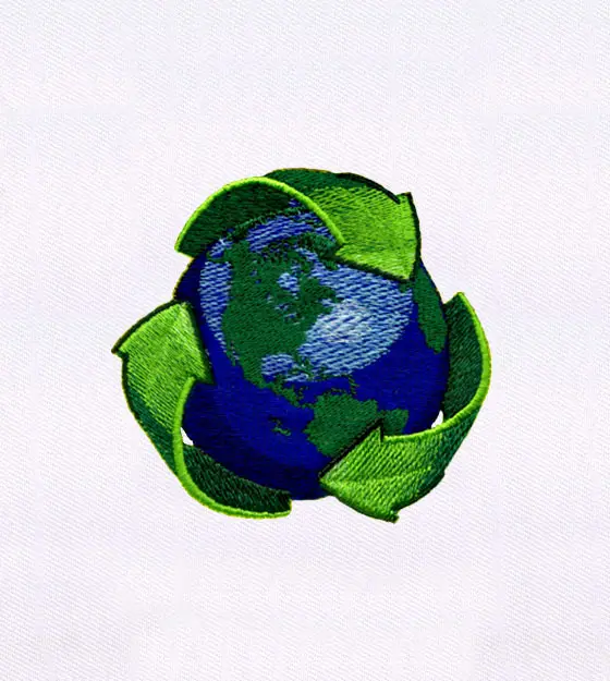 Earth Recycling Embroidery Design