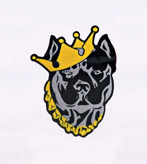 Crowned Pitbull Embroidery Design