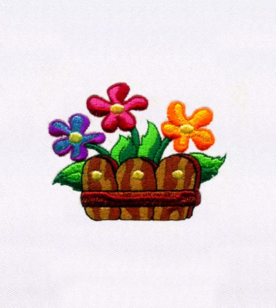 Flower Basket Embroidery Design