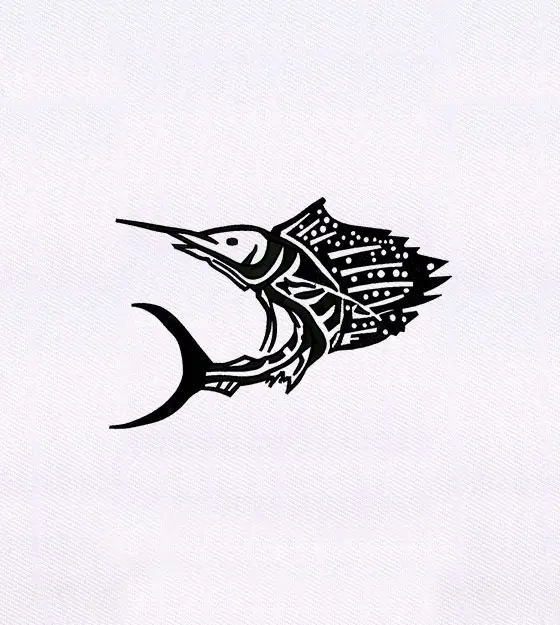 Swordfish Embroidery Design – Tribal Fish Machine Embroidery File