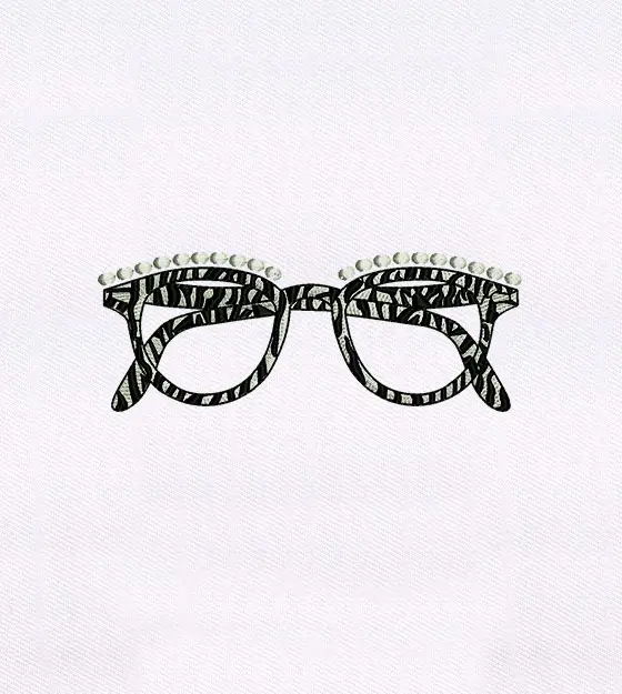 Retro Glasses Embroidery Design