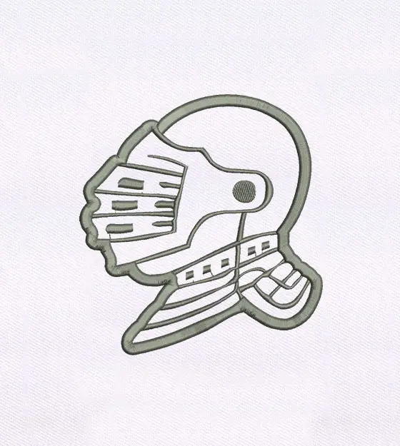 Knight Helmet Embroidery Design
