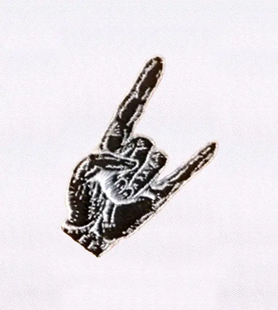 Rock Hand Sign Embroidery Design