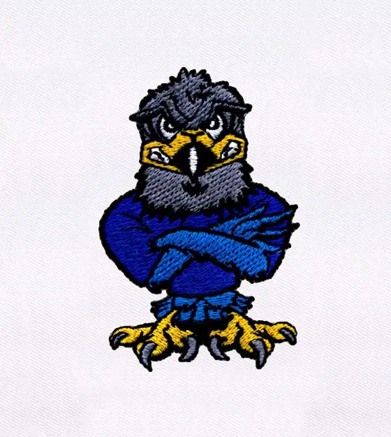 Angry Hawk Mascot Embroidery Design