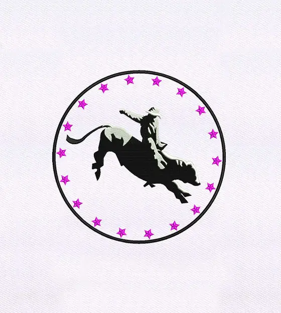 Bull Rider Embroidery Design