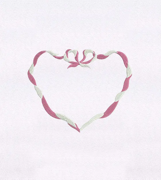 Ribbon Heart Embroidery Design