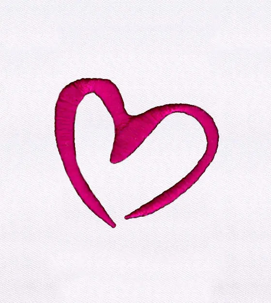 Minimal Heart Outline Embroidery Design
