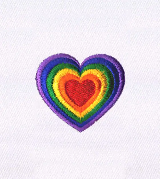 Rainbow Heart Embroidery Design