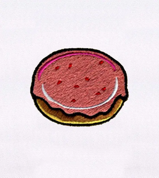 Pink Frosted Cookie Embroidery Design