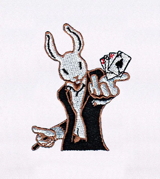 Poker Magician Rabbit Embroidery Design