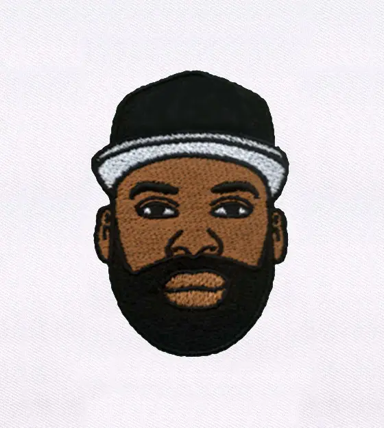 Bearded Man Face Embroidery Design