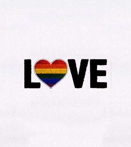 Love Pride Heart Embroidery Design