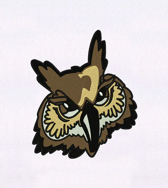 Fierce Owl Mascot Embroidery Design