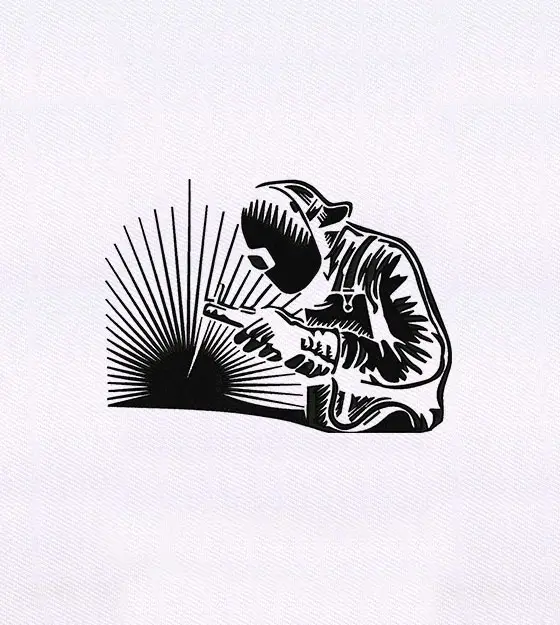 Professional Welder Silhouette Embroidery Design
