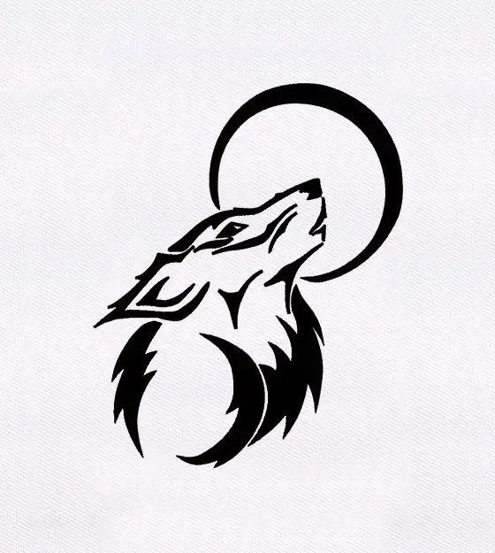 Howling Wolf Embroidery Design