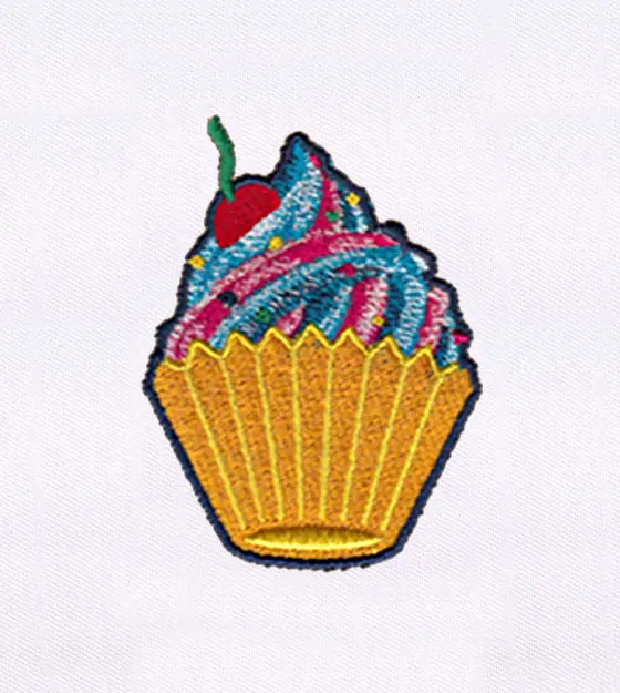 Colorful Cupcake Embroidery Design