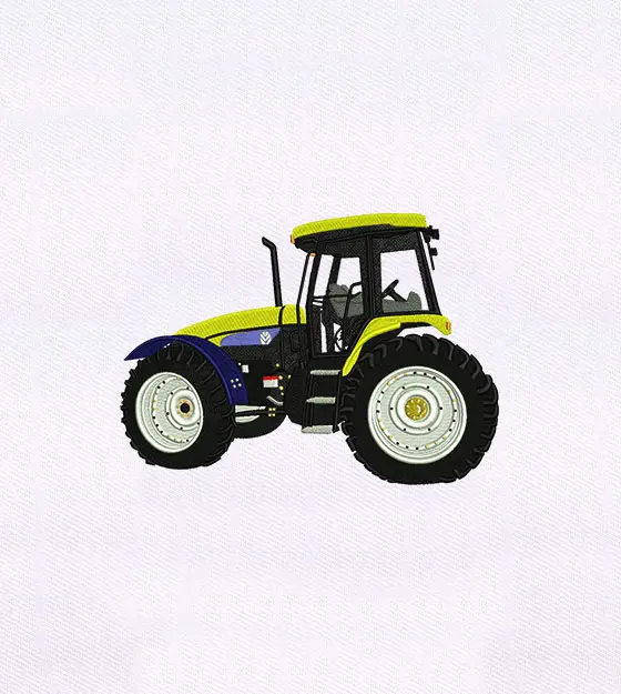 Modern Farm Tractor Embroidery Design
