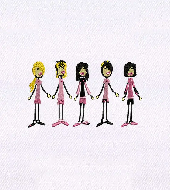 Girls Holding Hands Embroidery Design