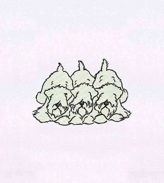 Triplet Shaggy Dogs Embroidery Design