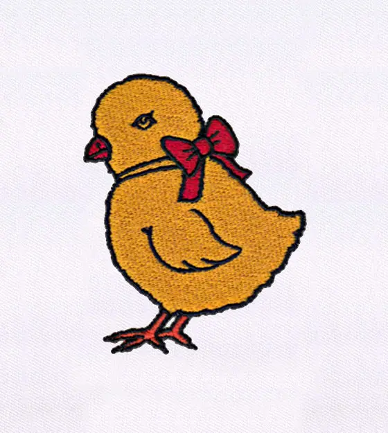 Cute Baby Chick with Bow Embroidery Design