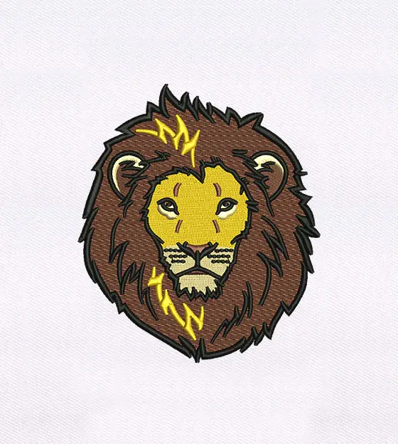 African Lion Face Embroidery Design