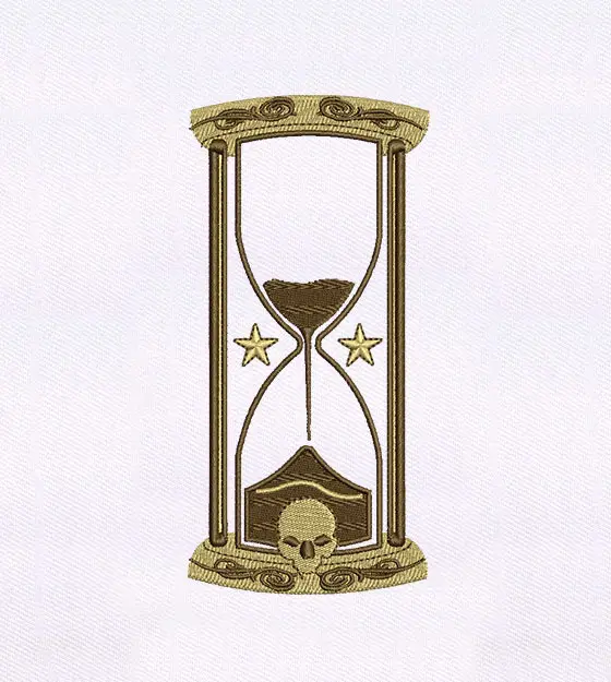 Elegant Hourglass Machine Embroidery Design