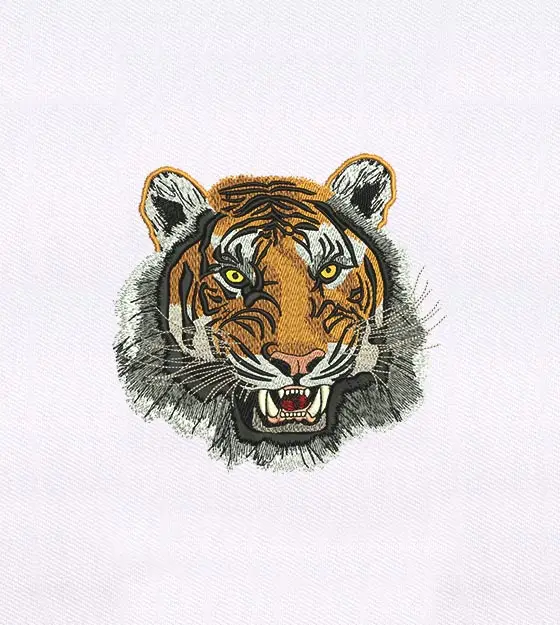 Ferocious and Wild Tiger Face Embroidery Design