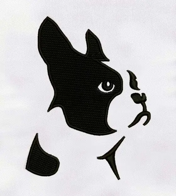 Boston Terrier Dog Embroidery Design
