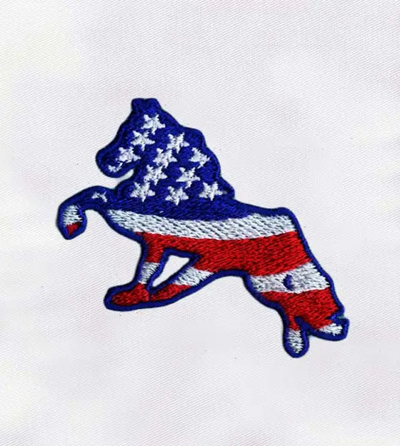 US American Flag Horse Embroidery Design