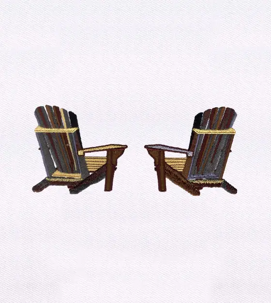 Relaxing Wooden Patio Chairs Embroidery Design