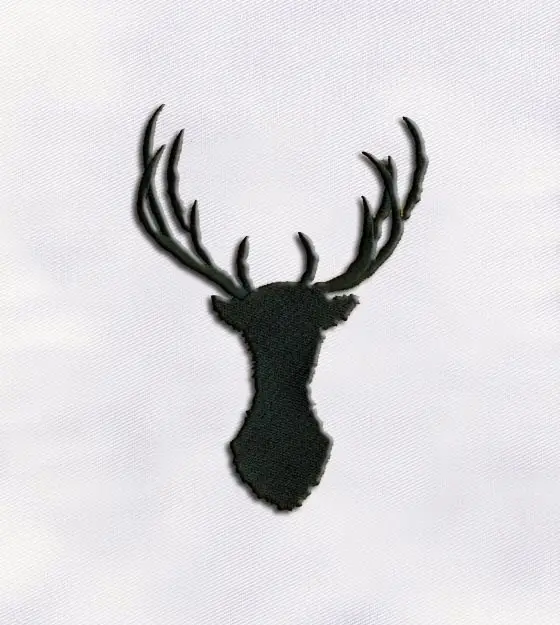 Deer Head Silhouette Embroidery Design – Rustic