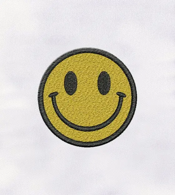 Smiley Face Emoji Embroidery Design