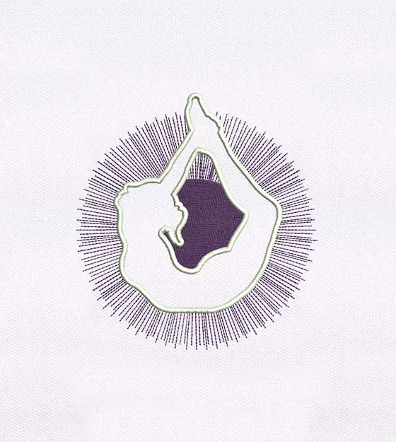 Bow Posing Yoga Woman Embroidery Design