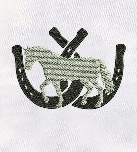 Magnificent Horse with Protected Horseshoe Embroidery Design