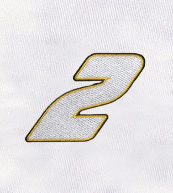 Mesmerizing Colorful Number 2 Embroidery Design