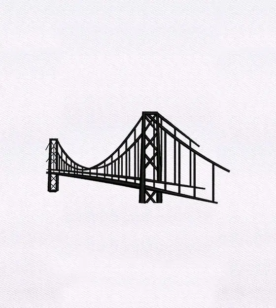 Suspended Bridge Embroidery Design