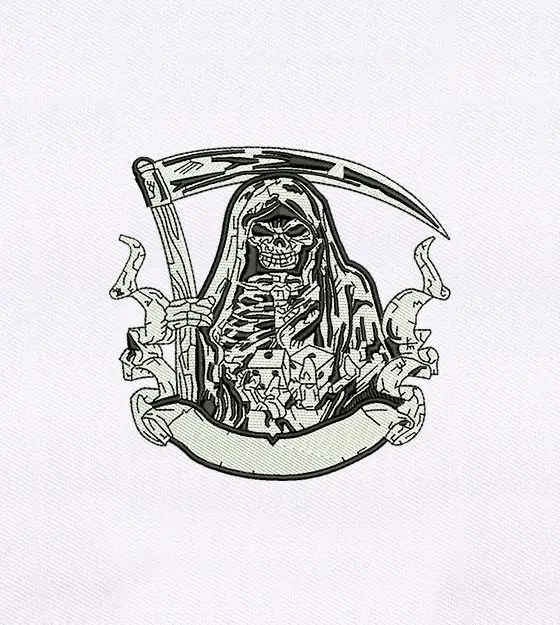 Grim Reaper Embroidery Design