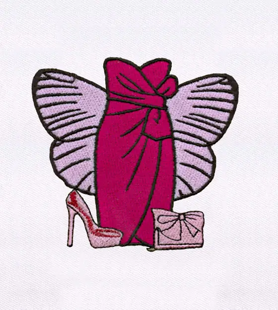 Pink and Maroon Gorgeous Ensemble Embroidery Design