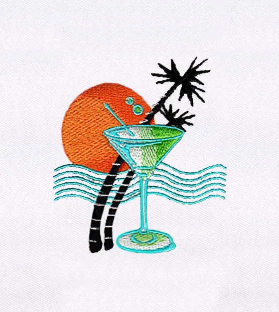 Cocktail by the Beach Embroidery Design