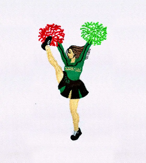 Happily Cheerleading Girl Embroidery Design
