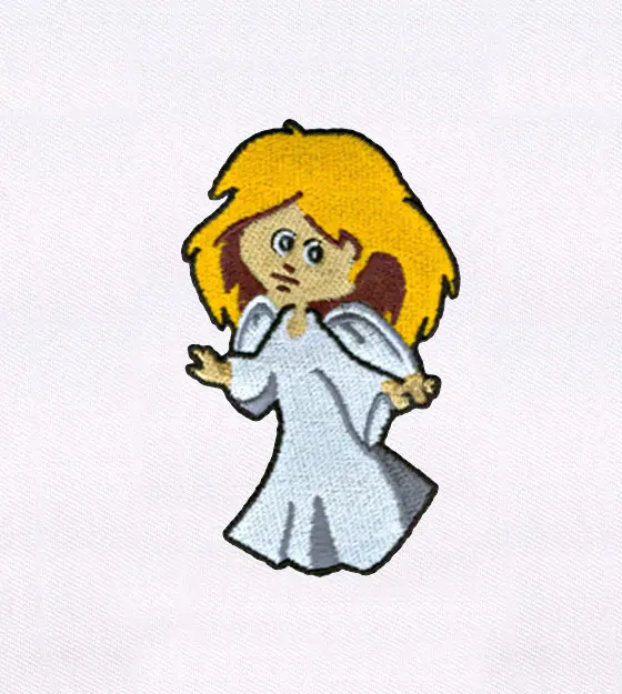 Young Saintly Angel Girl Embroidery Design