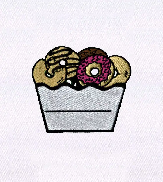 Basketful of Delicious Doughnuts Embroidery Design