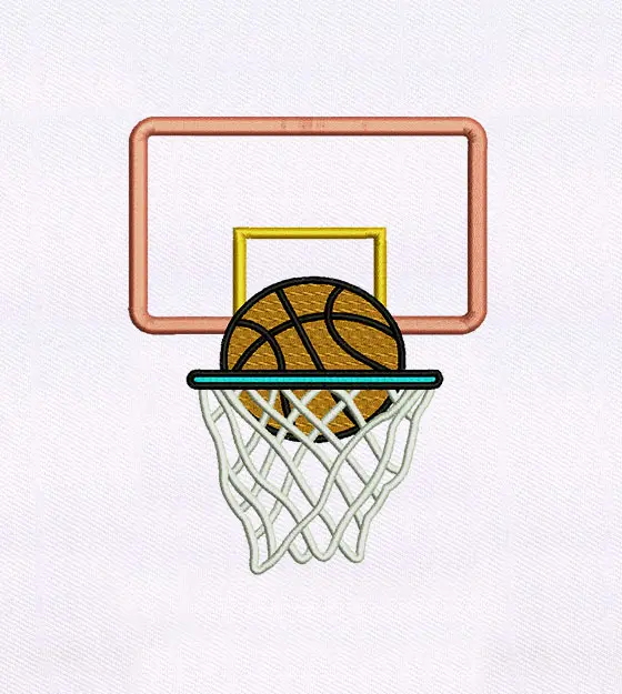 Slam Dunk Basketball Hoop Embroidery Design