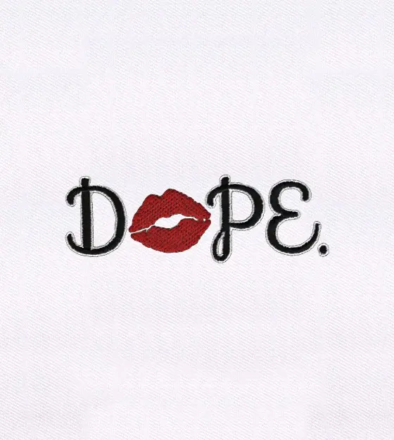 Dope Kissing Lips Embroidery Design