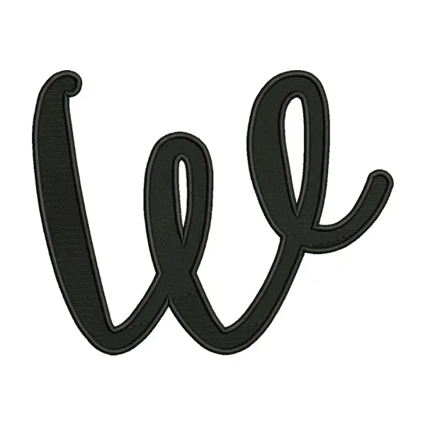 Lower Case Alphabet W Embroidery Design