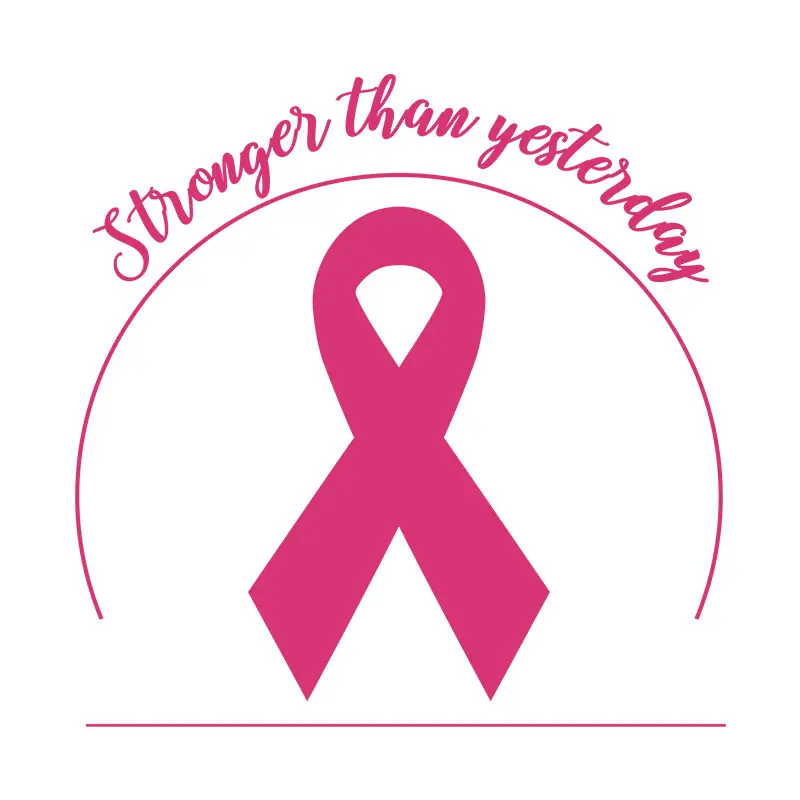 Stronger Breast Awareness Ribbon Vector Art