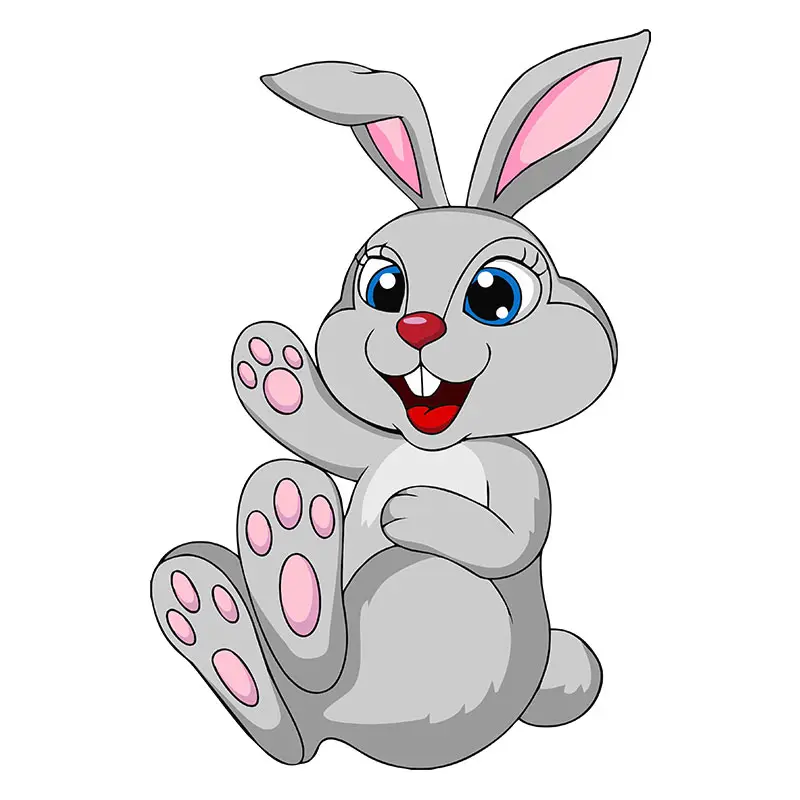 Cute Eyed Bunny Vector Art