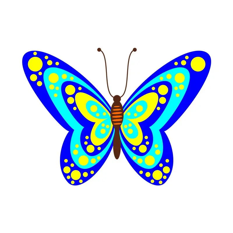 Cyan Colored Butterfly Vector Art