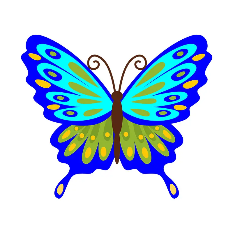 Intricate Blue Butterfly Vector Art